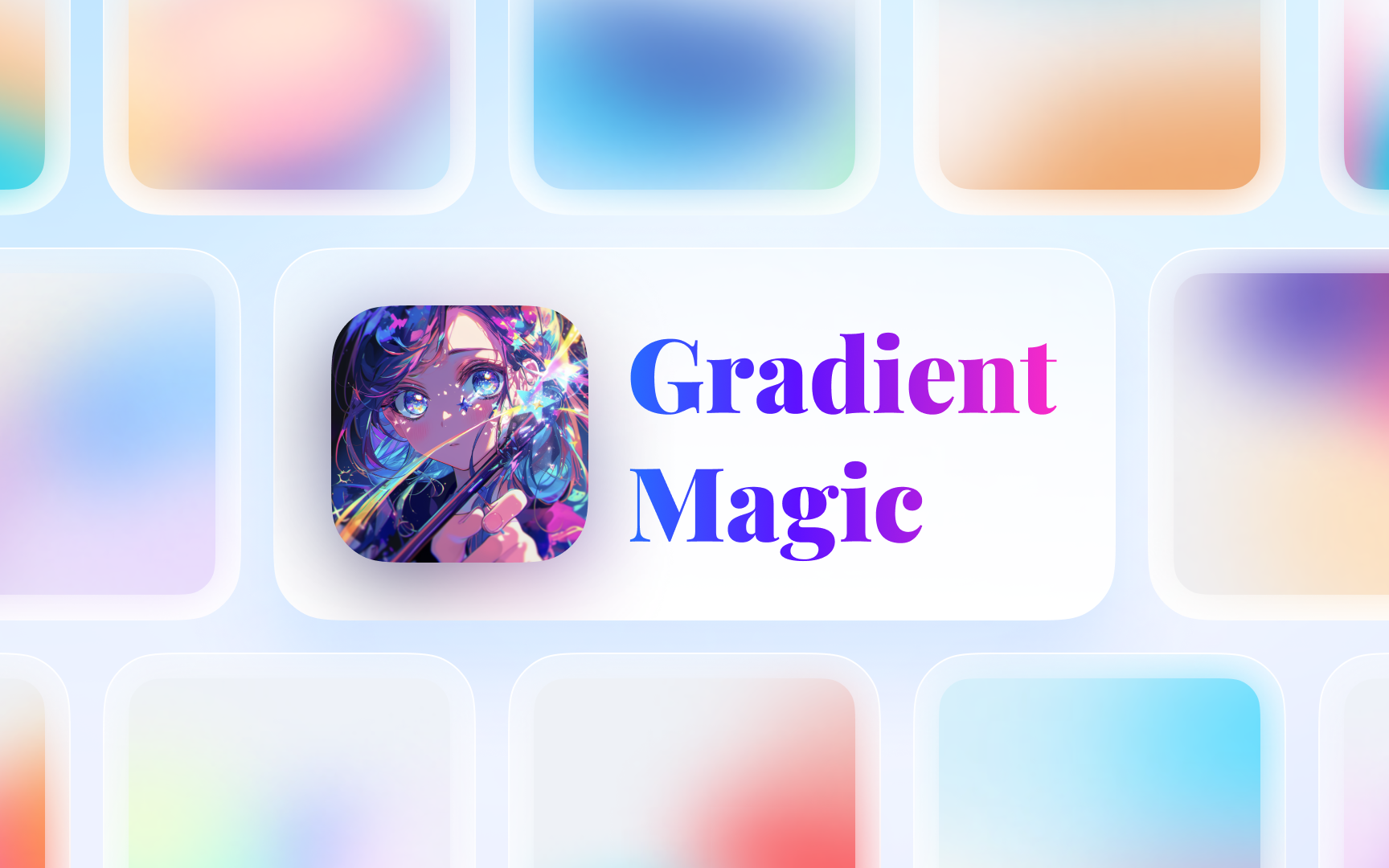 Gradient Magic Figma plugin cover with colorful gradient cards and title