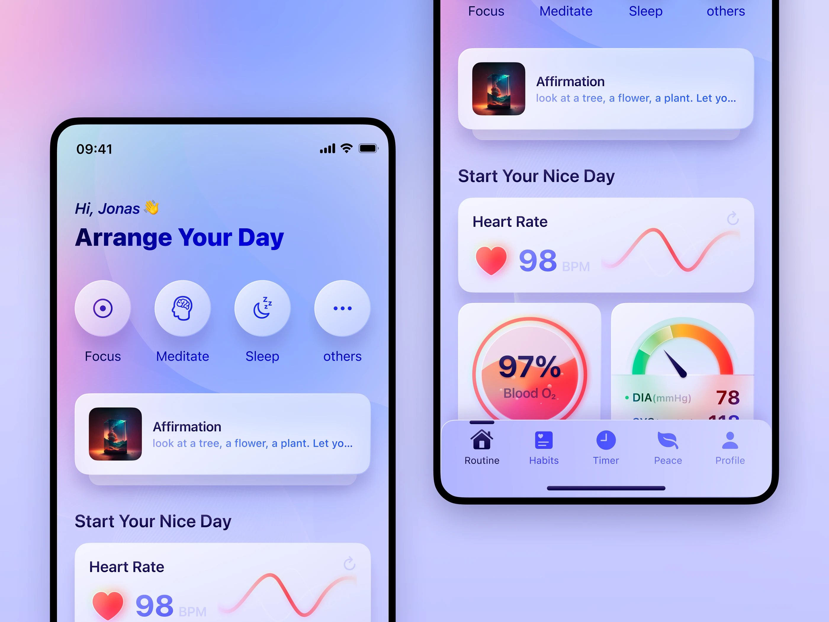 Arrange Your Day mobile app interface design