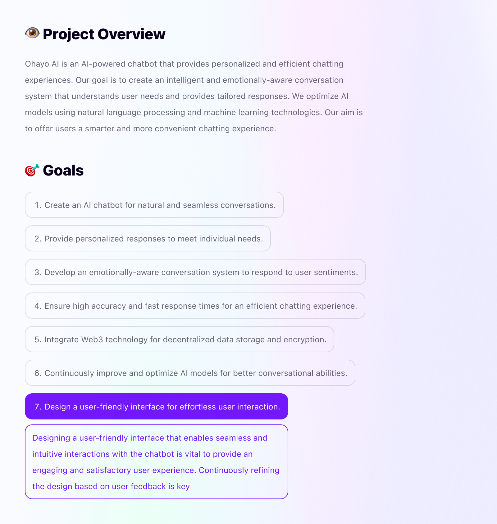 Ohayo AI project overview and goals